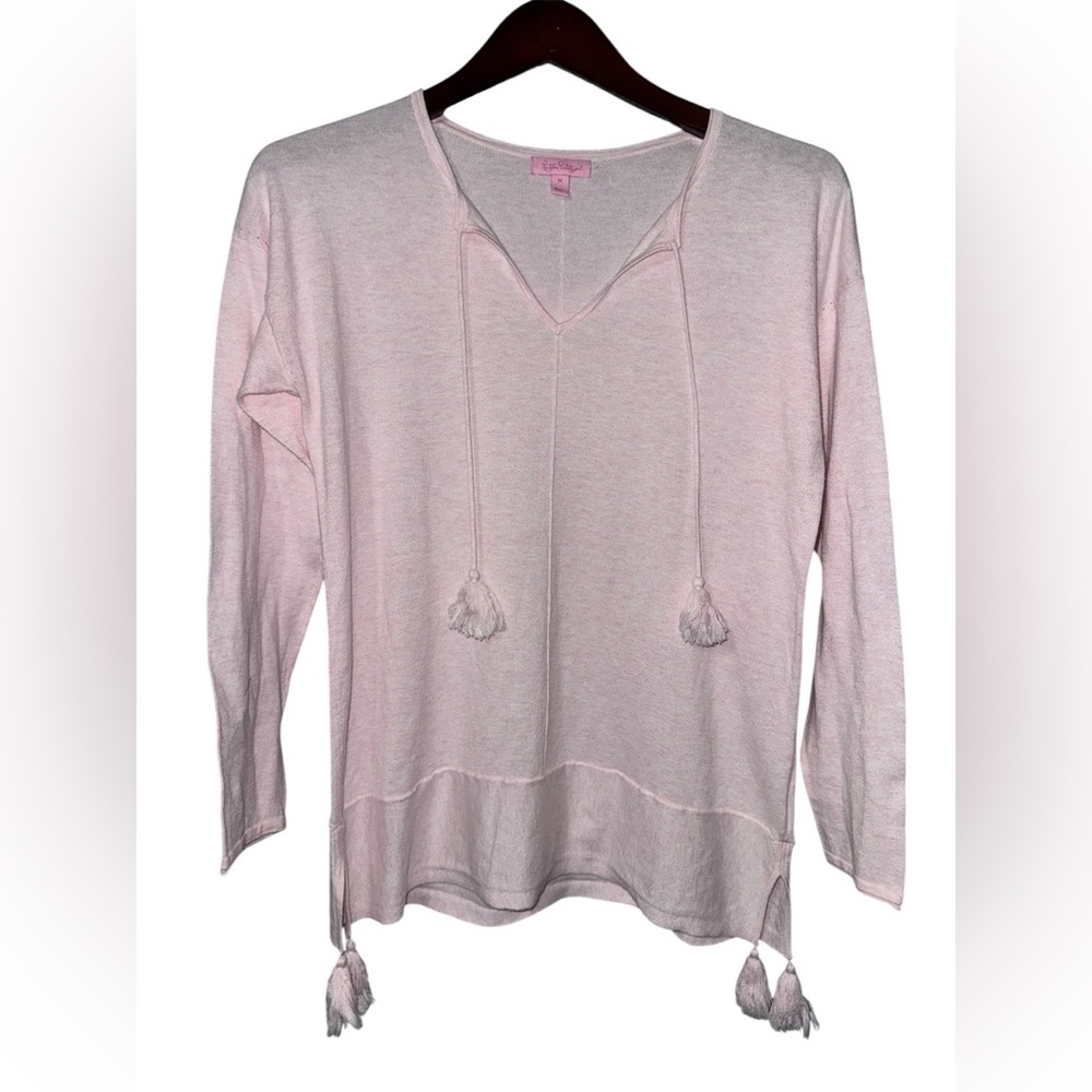 Lilly Pulitzer Light Pink Top Pom Pom Size M